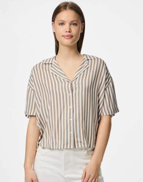 Pieces - Camicia color roccia lunare - view 1