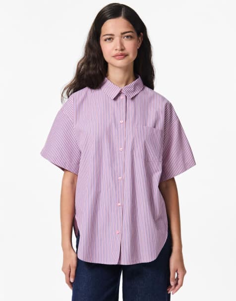 Pieces - Camicia color rosa fucsia - view 1