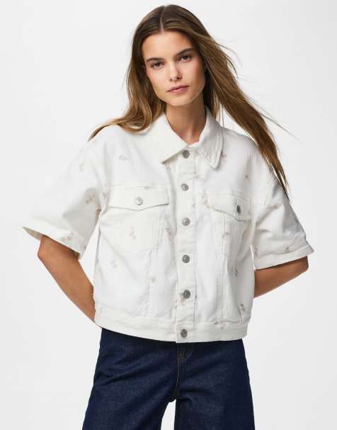 Pieces - Camicia in denim color cloud dancer - view 1