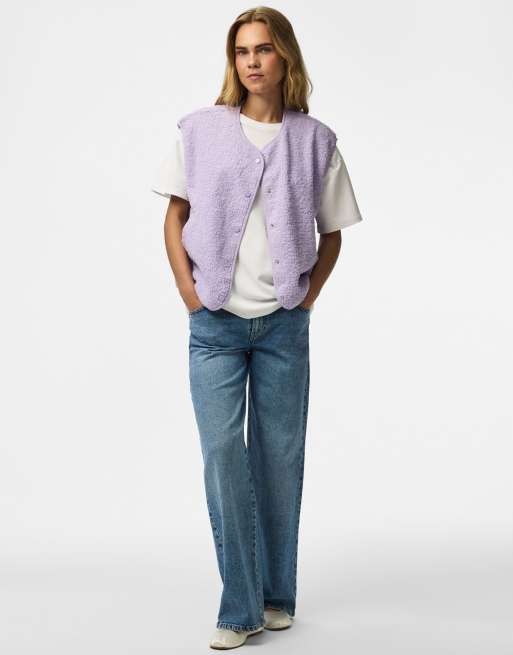 Pieces camiseta sin mangas en lila pastel, 3 de 6