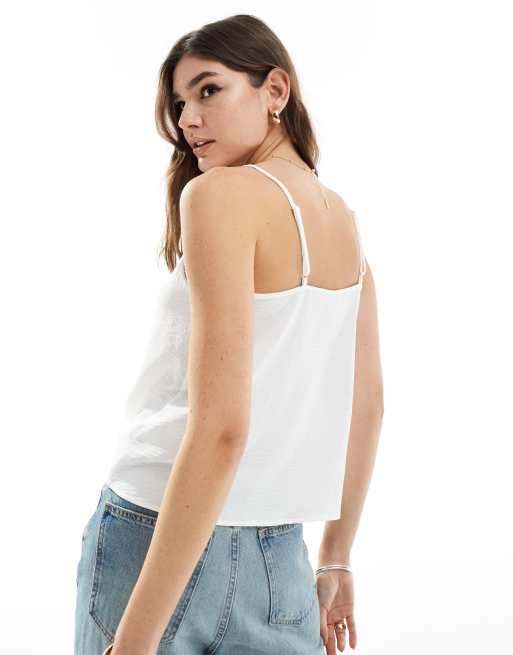 Pieces – Camisole-Top in Weiß mit Spitzenbesatz, 4 von 4