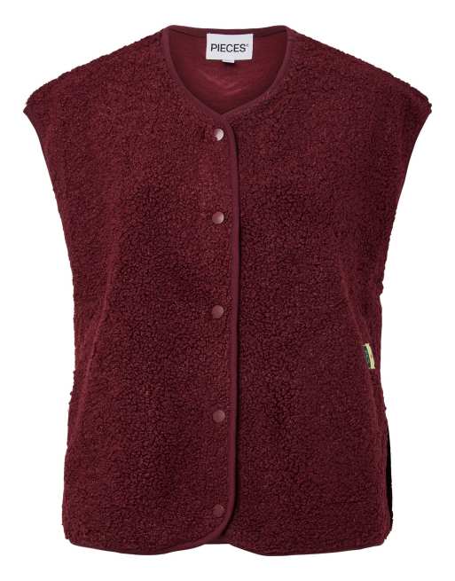 Pieces - Canotta color tawny port, 5 di 6