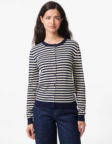 Pieces - Cardigan in maglia color blu marittimo - view 1