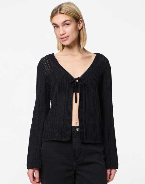 Pieces - Cardigan in maglia nero - view 1