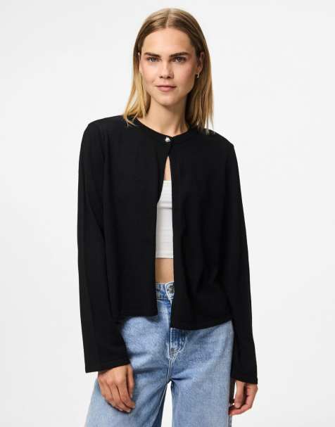 Pieces - Cardigan in maglia nero - view 1