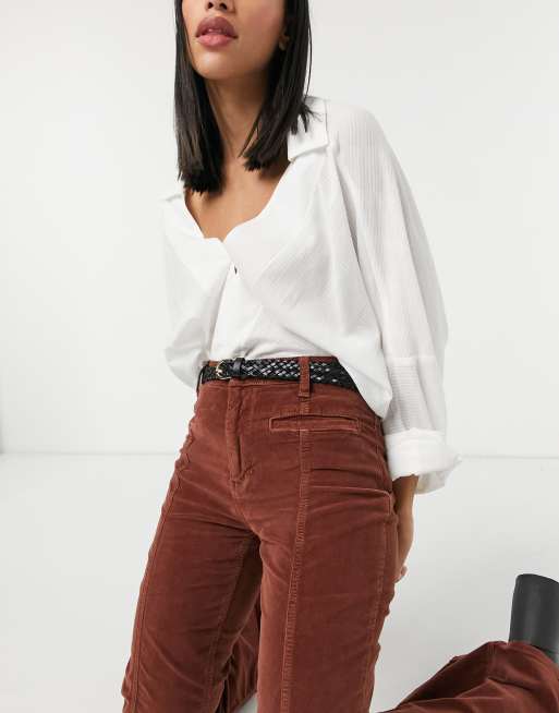 Pieces - Ceinture tissée en cuir avec boucle dorée - Noir, 3 de 4