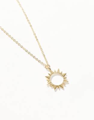 Pieces - Celestial - Halskette in Gold-Optik mit Sonne-Goldfarben