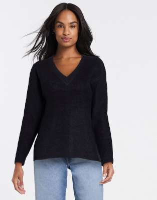 v neck knitted jumper womens
