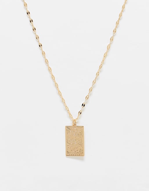 Pieces chain pendant necklace in gold ASOS