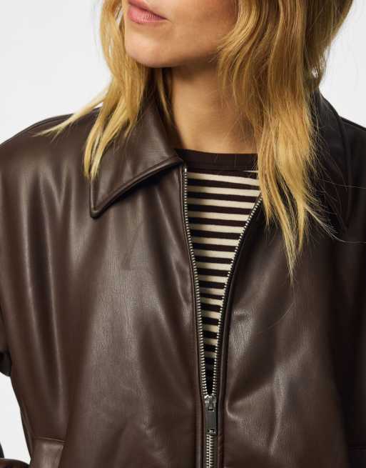 Pieces chaqueta bomber en marrón chocolate, 6 de 7