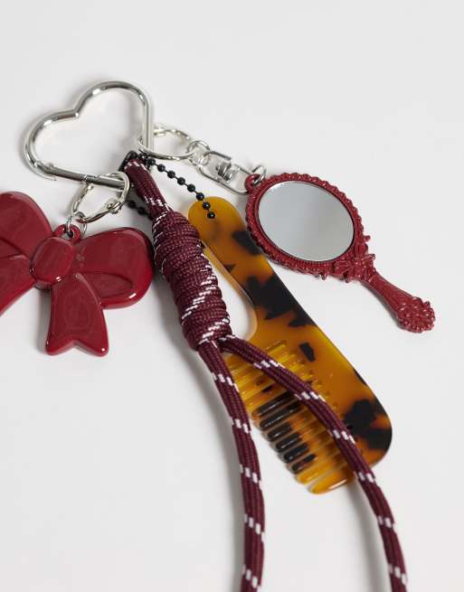 Pieces charm per borsa con specchio e pettine rosso, 2 di 3
