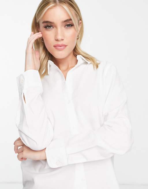 Pieces - Chemise en coton - Blanc, 3 de 4