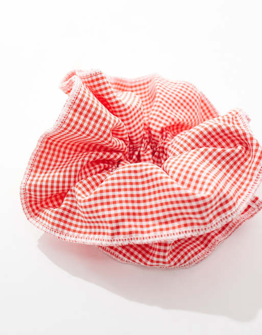 Pieces - Chouchou XL motif vichy - Rouge, 3 de 3