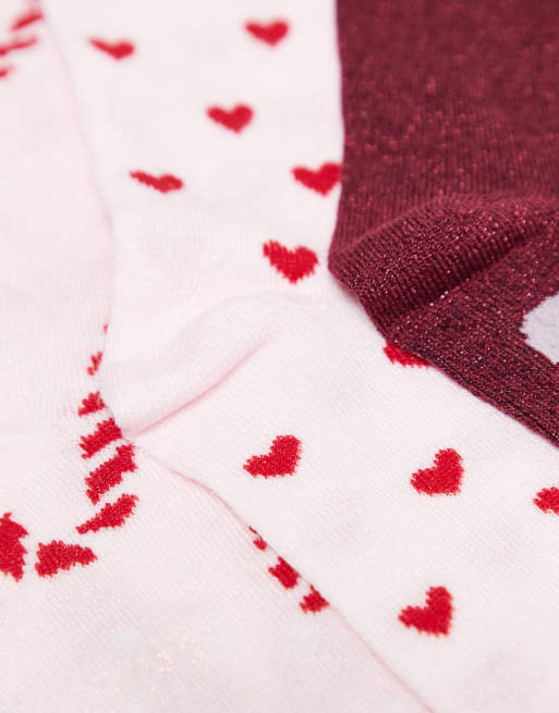 Pieces Christmas 3 pack glitter socks in light pink, 2 of 3