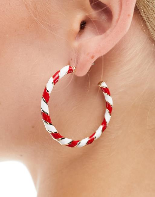 Red hoop deals earrings