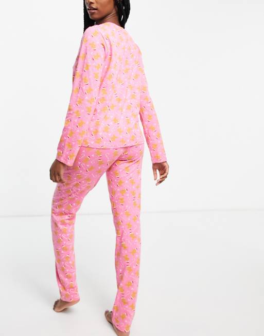 Pink 2025 gingerbread pajamas