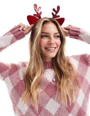 Pieces Pieces Christmas reindeer headband in red