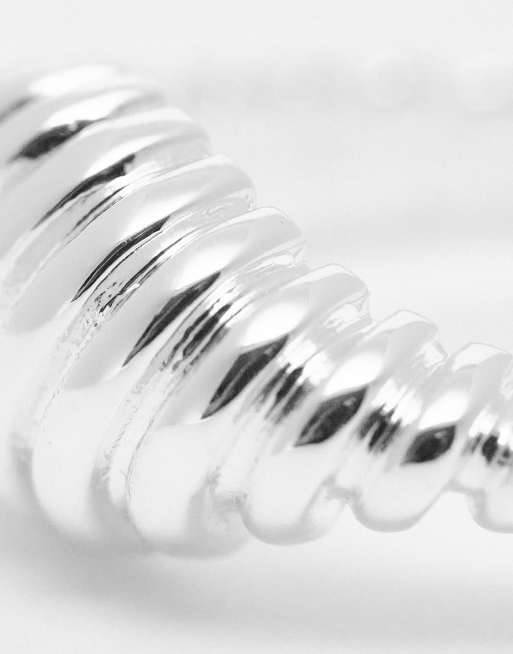 PIECES - Chunky ring med tekstur og belagt sterlingsølv, 2 af 4