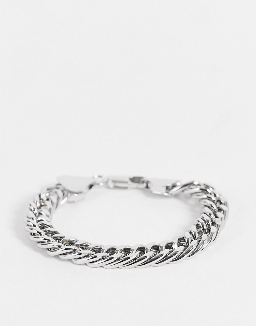 Pieces chunky silver bracelet in silver