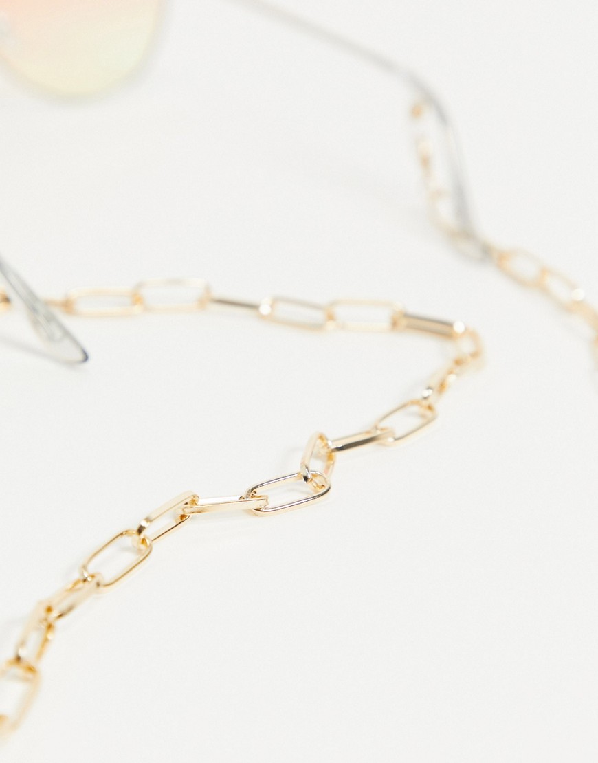 Pieces chunky sunglasses chain in gold
