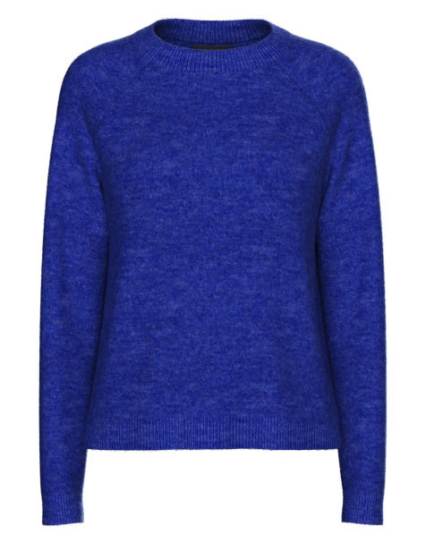 Pieces – Ciemnoniebieski dzianinowy sweter zakładany przez głowę - view 1
