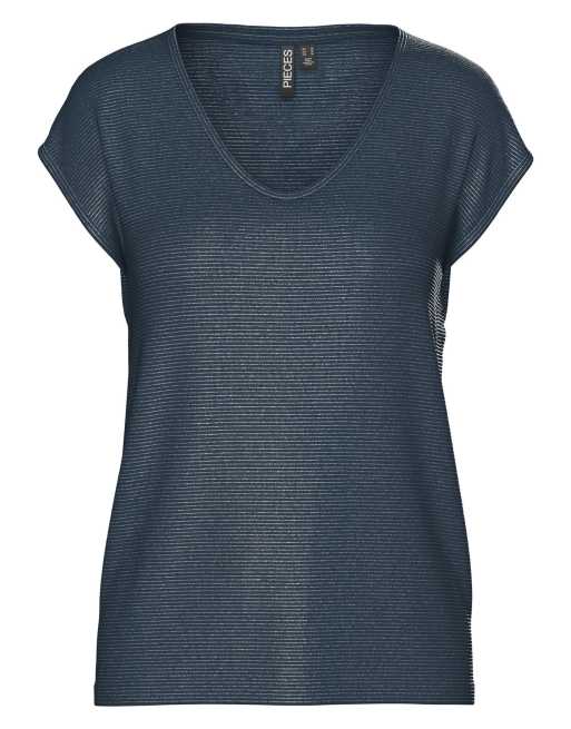 Pieces – Ciemnozielony T-shirt, 6 z 7