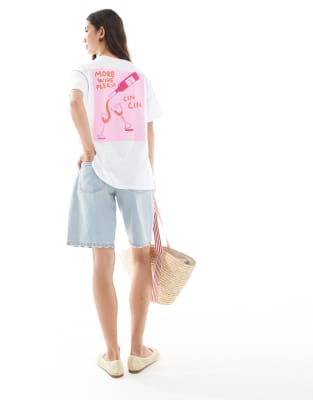 cin cin oversized graphic T-shirt in white