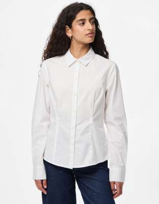 Pieces Cinched Waist Shirt In Neutral