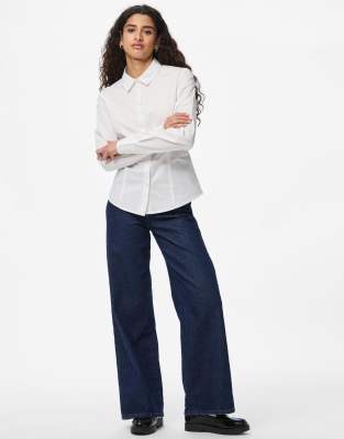 Pieces Cinched Waist Shirt In Neutral
