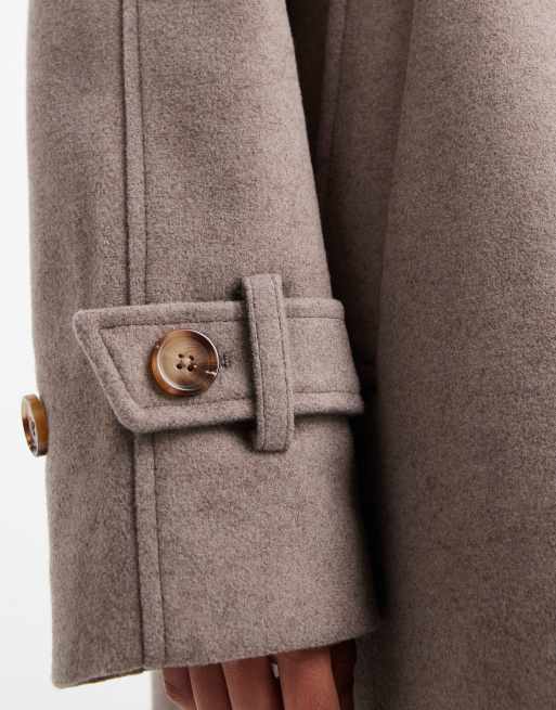 PIECES clean formal maxi coat in beige melange, 4 of 4