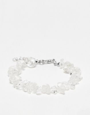 Pieces clear quartz bracelet in clear-White