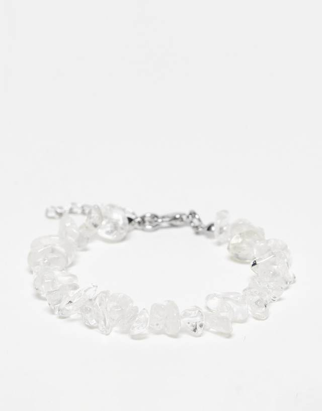 Pieces clear quartz bracelet in clear