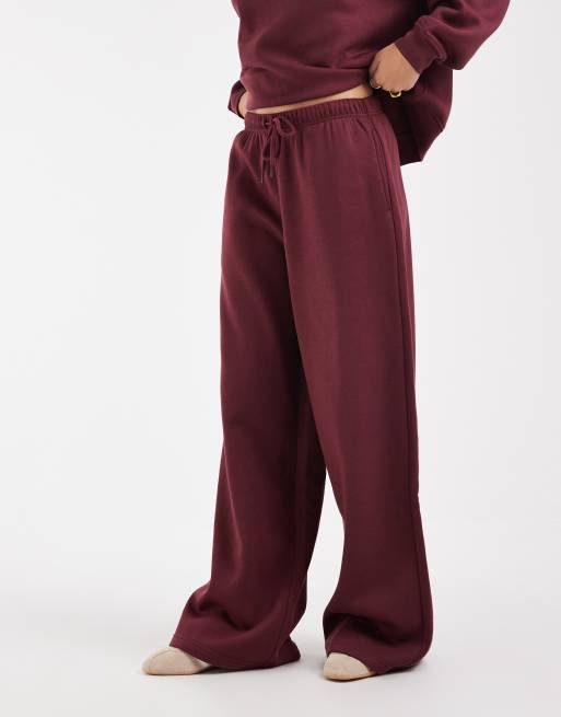 Pieces co-ord jogger a gamba larga bordeaux, 2 di 5