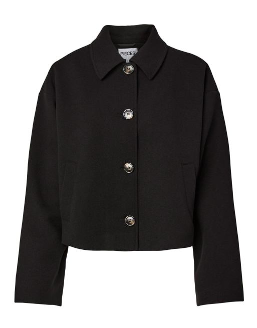 Pieces Coat in black1, 5 of 6