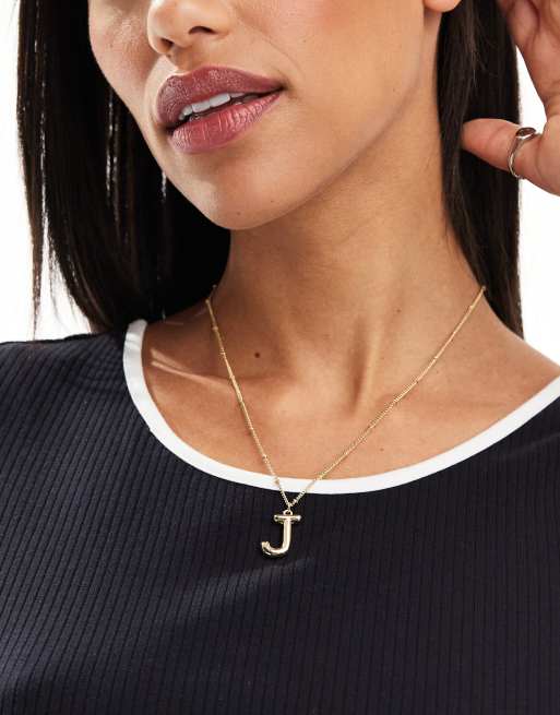 Pieces - Collana color oro con iniziale 