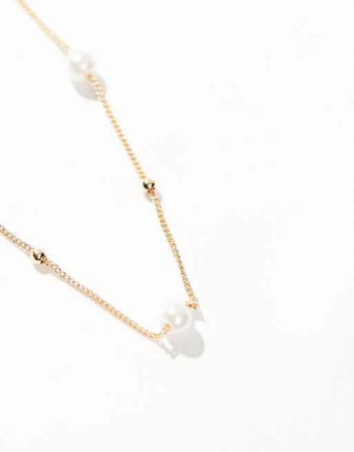 Pieces - Collana color oro per perle e palline, 2 di 4