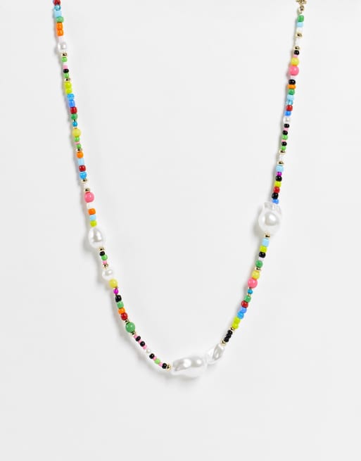 PIECES - Collana con perline multicolore