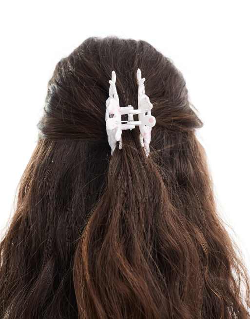 Pieces – Conch – Syrénlila, flerfärgad hårklämma med snäckdesign, 2 av 3