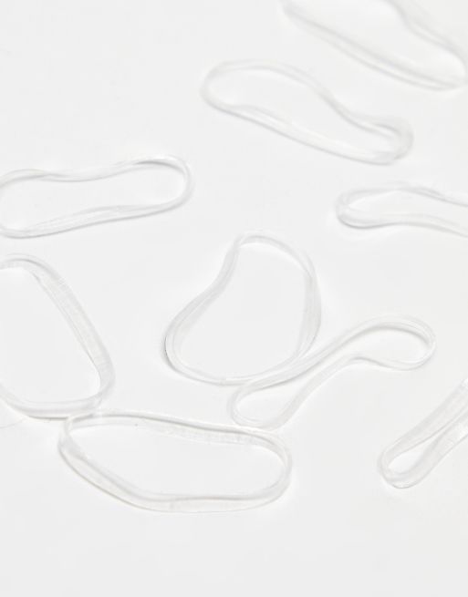 Pieces - Confezione da 100 elastici per capelli trasparenti, 3 di 4