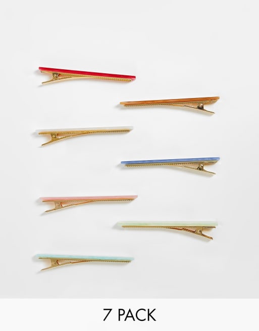 PIECES - Confezione da 7 forcine per capelli multicolore