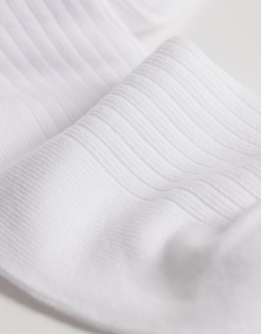 Pieces contrast frilly trim socks in white and beige, 3 of 3