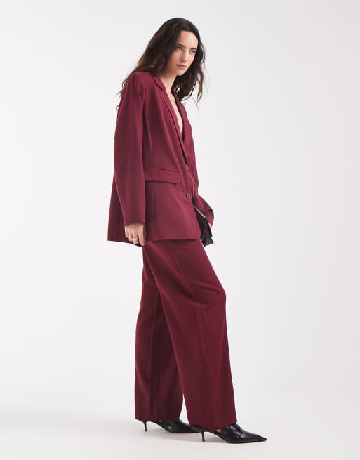 Pieces - Coordinato sartoriale oversize bordeaux