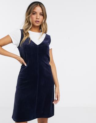 blue corduroy overall dress