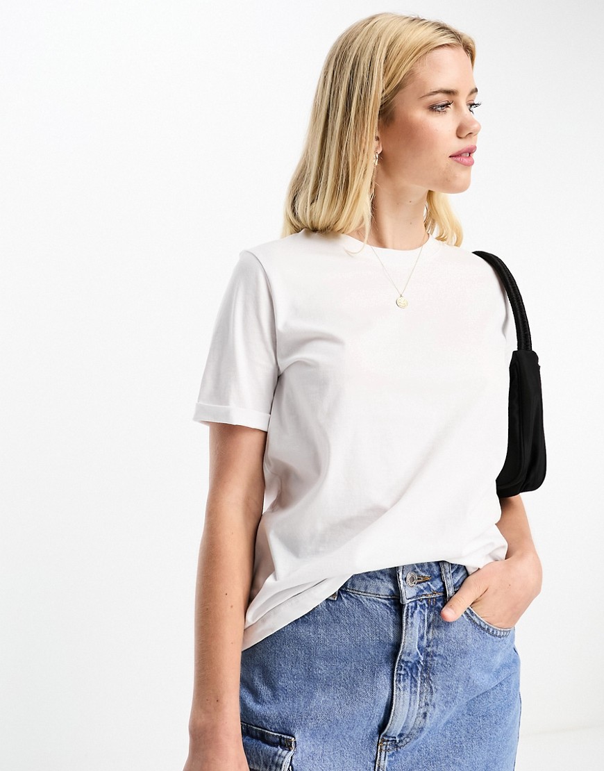 Pieces cotton t-shirt in white