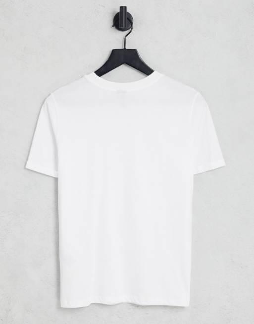 Pieces cotton t-shirt in white, 3 of 4