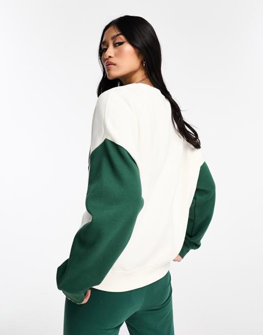 Pieces - Cremehvid og grøn sweatshirt med 'New York'-print - Del af sæt, 3 af 4