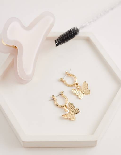 PIECES – Creolen in Goldoptik mit Schmetterlings-Design, 2 von 4