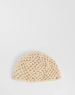 Pieces Crochet Hat In White