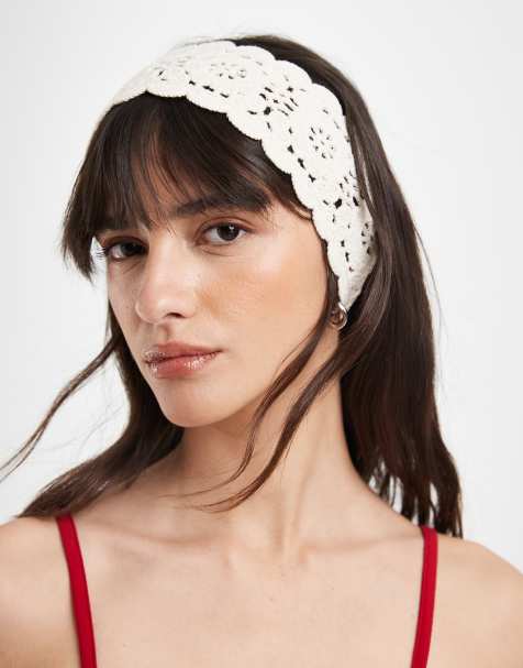 Pieces crochet headband in cream - view 1