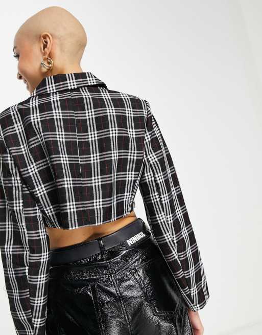 Pieces - Cropped blazer med sorte tern - Del af sæt - Kun hos ASOS, 4 af 4